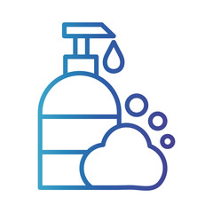 antibacterial soap bottle, gradient line style icon vector illustration design