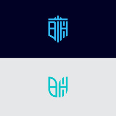 Inspiring logo design Set, for companies from the initial letters of the BH logo icon. -Vectors