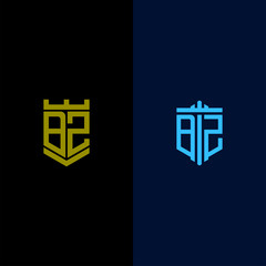 Fototapeta premium Inspiring logo design Set, for companies from the initial letters of the BZ logo icon. -Vectors