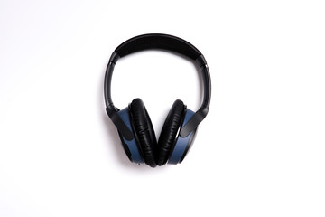 Over the ear headphones on white background