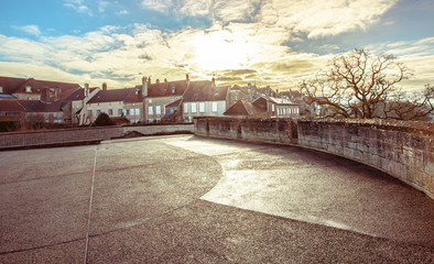 Historic  City wall promenade of Langres France