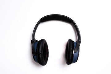 Over the ear headphones on white background
