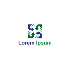 Four Arrow Square shape Logo can be used for company, icon, sign, and others.