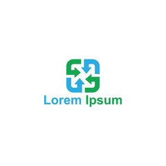 Obraz premium Four Arrow Square shape Logo can be used for company, icon, sign, and others.