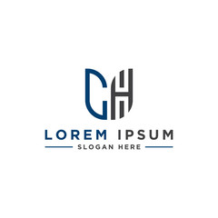Fototapeta premium Inspiring logo design Set, for companies from the initial letters of the CH logo icon. -Vectors