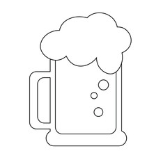 beer glass with foam vector icon template, concept of pub logotype, beer drink bar symbol, abstract pub sign, beer mug flat logo, trendy design illustration isolated on white