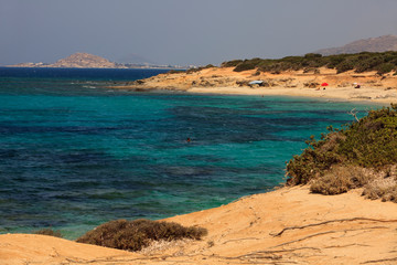 Alyko beach, Naxos / Greece - August 24, 2014: Alyko beach view in Naxos, Cyclades Islands, Greece