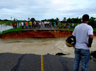 rain causes flooding in meadow