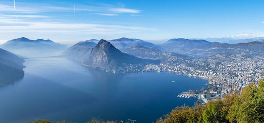 Aerial view of the Lake of Lugano