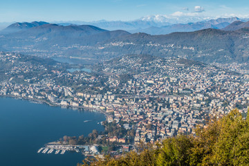aerial view of Lugano