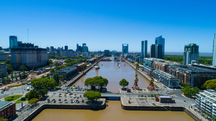 Aerial view of Puerto Madero in Buenos Aires - Argentina.