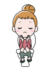 便秘に悩む若い女性
