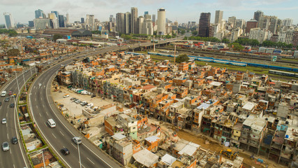 Fototapeta na wymiar Aerial view of Buenos Aires city - Argentina.
