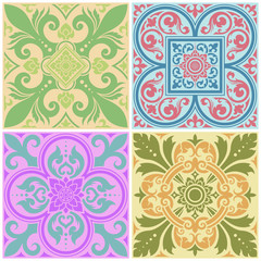 Ornamental Decorative Pattern Set, Applied Thai Art Style