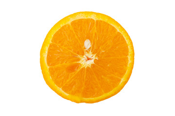 slice of orange isolated on white background