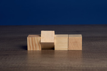 Wooden blocks and cubes ready for adding text and word that can be used to convey a message or a concept