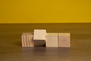 Wooden blocks and cubes ready for adding text and word that can be used to convey a message or a concept