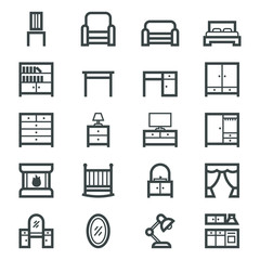 Set of furniture icons. Vector illustration
