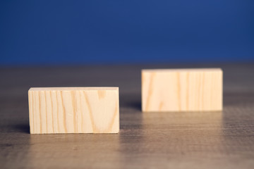 Wooden blocks and cubes ready for adding text and word that can be used to convey a message or a concept