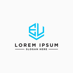 Inspiring logo design Set, for companies from the initial letters of the EU logo icon. -Vectors