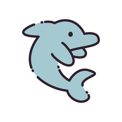 Isolated dolphin fill style icon vector design