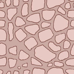 Stones handdrawn seamless brown pattern. Vector illustration.