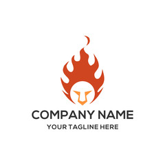 fire lion logo vector design