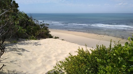 Blick von Sanddüne auf Meer und Strand als Strandblick