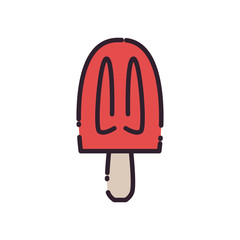 Obraz na płótnie Canvas Isolated ice cream with stick fill style icon vector design