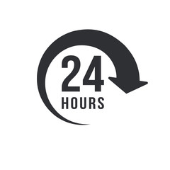 24 hours order execution or delivery service icons. Vector illustration