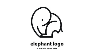 The concept of modern Simple elephant logo design is easy to remember	