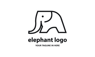 Obraz premium The concept of modern Simple elephant logo design is easy to remember 