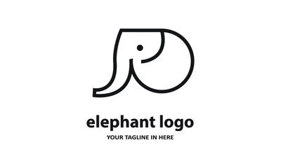 The concept of modern Simple elephant logo design is easy to remember	