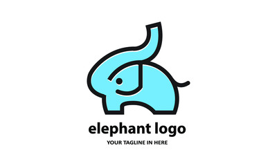The concept of modern Simple elephant logo design is easy to remember	