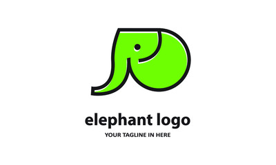 The concept of modern Simple elephant logo design is easy to remember	