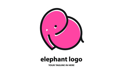 The concept of modern Simple elephant logo design is easy to remember	