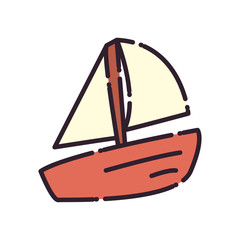 Isolated sailboat fill style icon vector design