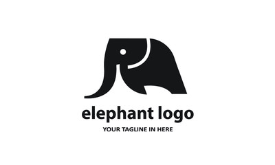 The concept of modern Simple elephant logo design is easy to remember	