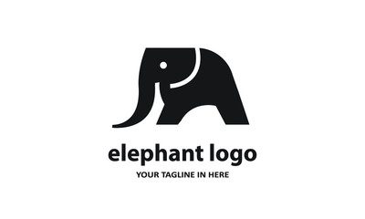 The concept of modern Simple elephant logo design is easy to remember	