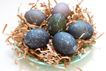easter eggs in nest