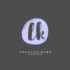 Obraz premium L K LK Initial logo template vector. Letter logo concept