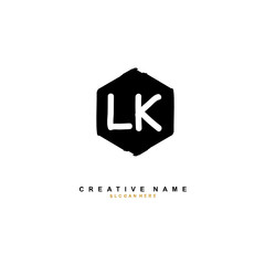 L K LK Initial logo template vector. Letter logo concept