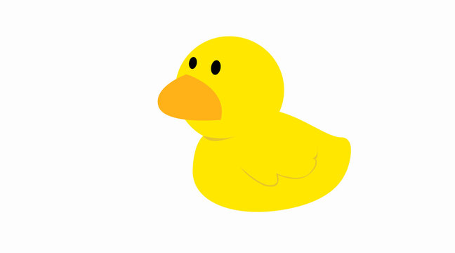 Vector Isolated Illustration of a Rubber Duck. Yellow Duck Toy