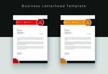 Letterhead template with various colors, letterhead template in flat style, letterhead set or bundle