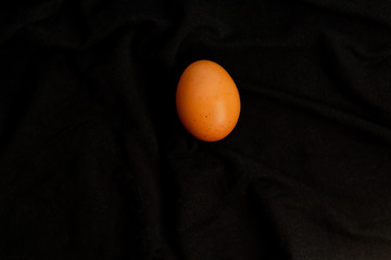 Single brown eggs isolated on Black background