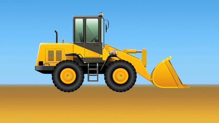Obraz na płótnie Canvas Wheel loader vehicle, construction Equipment
