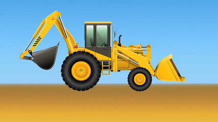 Obraz na płótnie Canvas Backhoe vehicle, construction Equipment