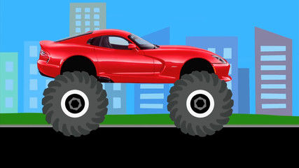Viper with big wheels,monster truck city vehicle