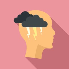 Brainstorming icon. Flat illustration of brainstorming vector icon for web design