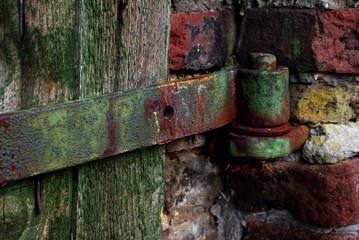 Scharnier, Rost, alt, Tür